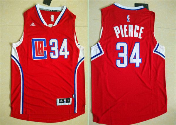 Men Los Angeles Clippers #34 Pierce Red Adidas NBA Jerseys